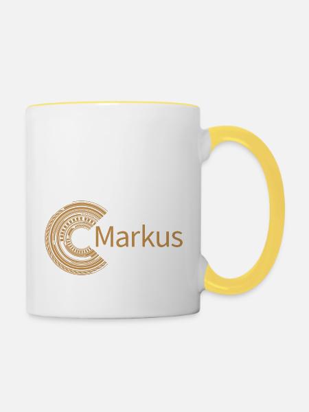 Für Markus - Tasse zweifarbig - Weiß/Gelb