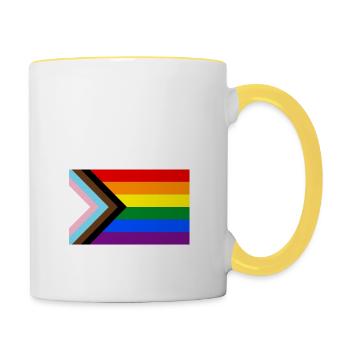 PRIDE PROGRESS FLAG - Tasse zweifarbig - Weiß/Gelb - Rechts