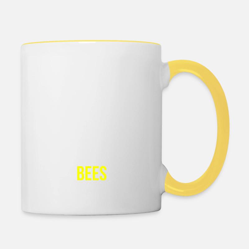 Bees Environmental Protection Flying Climate Change English - Contrasting Mug - white/yellow