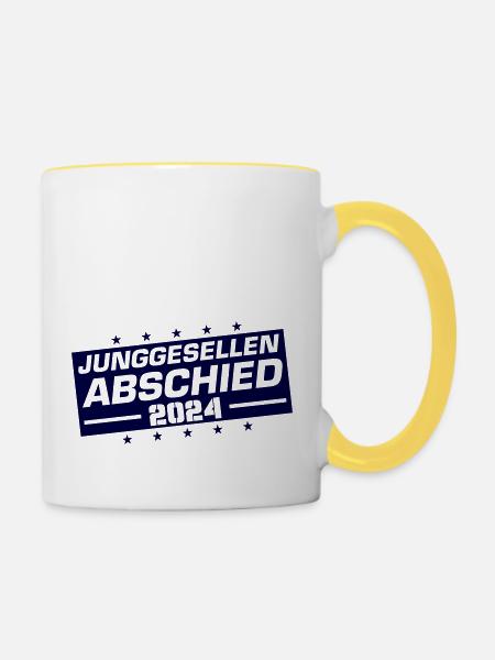 junggesellen abschied 2024 - Tasse zweifarbig - Weiß/Gelb