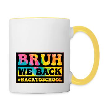 Groovy Bruh We Back - Back To School Tie Dye - Mug contrasté - blanc/jaune - Droite