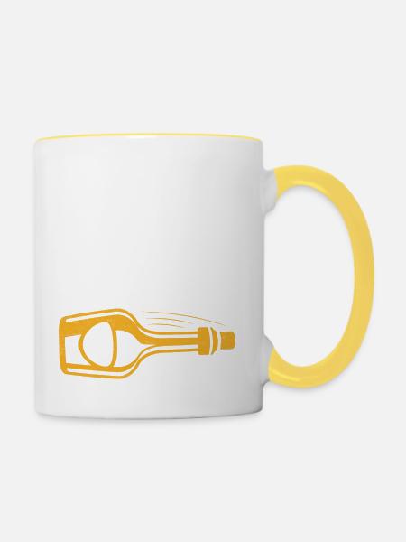 Rumologist Rum Caribbean Drinking - Tasse zweifarbig - Weiß/Gelb