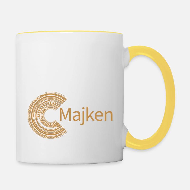 Pour Majken - Mug contrasté - blanc/jaune