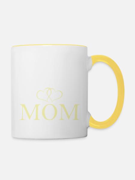 mom - Tasse zweifarbig - Weiß/Gelb