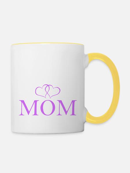 mom - Tasse zweifarbig - Weiß/Gelb
