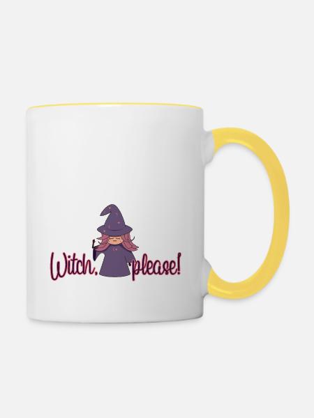 Witch, please! - Tasse zweifarbig - Weiß/Gelb