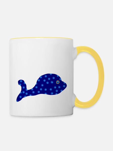 Netter Fisch - Tasse zweifarbig - Weiß/Gelb
