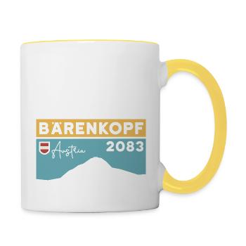 Bärenkopf Berg Allgäuer Alpen Vorarlberg Wandern - Tasse zweifarbig - Weiß/Gelb - Rechts