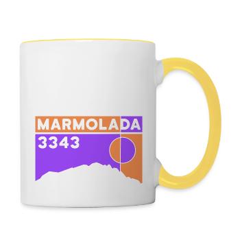 Marmolada Marmolata Dolomiten Punta Penia Wandern - Tasse zweifarbig - Weiß/Gelb - Rechts