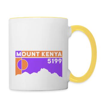 Mount Kenya Hike Trekking Climbing Gift - Contrasting Mug - white/yellow - Right
