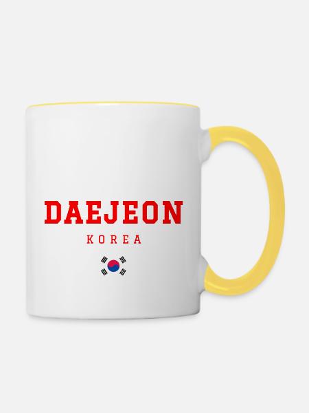 Daejeon Korea - Tasse zweifarbig - Weiß/Gelb
