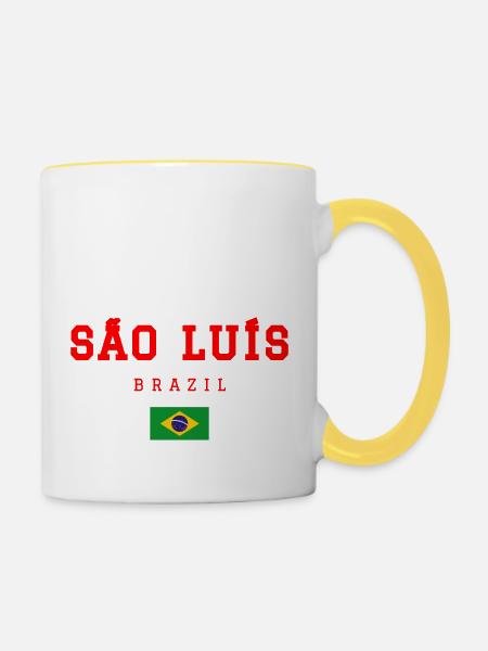 Sao Luis Brasilien - Tasse zweifarbig - Weiß/Gelb