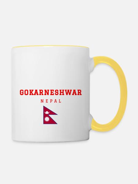 Gokarneshwar Nepal - Tasse zweifarbig - Weiß/Gelb