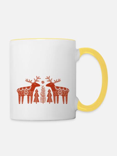 Reindeer - Tasse zweifarbig - Weiß/Gelb