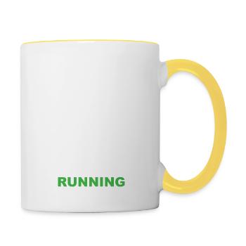 Trail Run Ultra Running Berg Trekking Laufen - Tasse zweifarbig - Weiß/Gelb - Rechts