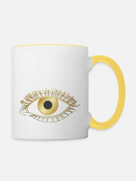 AUGE - Tasse zweifarbig - Weiß/Gelb