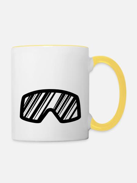 skibrille - Tasse zweifarbig - Weiß/Gelb