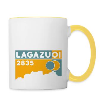 Monte Lagazuoi Dolomiten Tout Andenken Souvenir - Tasse zweifarbig - Weiß/Gelb - Rechts