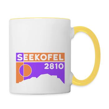 Seekofel Dolomites Hiking Hike Circular Hike - Contrasting Mug - white/yellow - Right