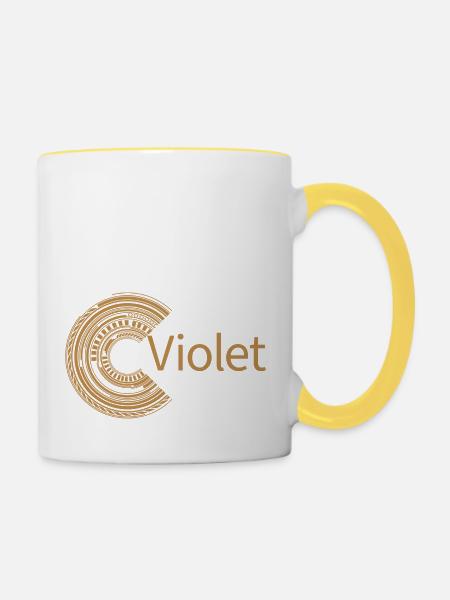 Für Violet - Tasse zweifarbig - Weiß/Gelb