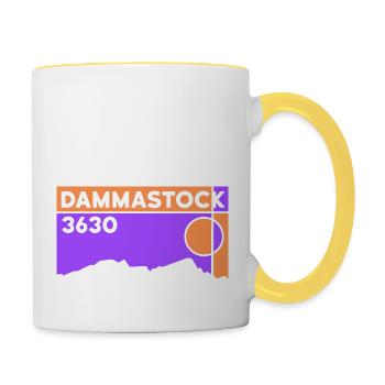 Dammastock Besteigung Normalweg Gletscher Souvenir - Tasse zweifarbig - Weiß/Gelb - Rechts