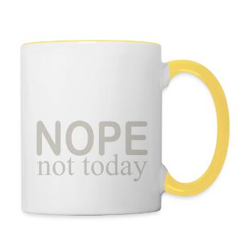not today - Tasse zweifarbig - Weiß/Gelb - Rechts
