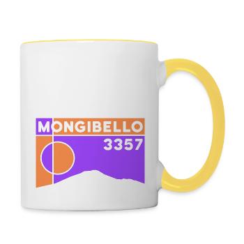 Etna Etna Mongibello volcano mountain Sicily souvenir - Contrasting Mug - white/yellow - Right