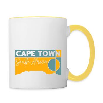 Randonnée sur la montagne de la Table Montagne de la Table Le Cap Souvenir - Mug contrasté - blanc/jaune - Droite