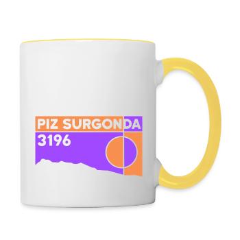 Piz Surgonda Souvenir Ski Tour Hike Summit Book - Contrasting Mug - white/yellow - Right
