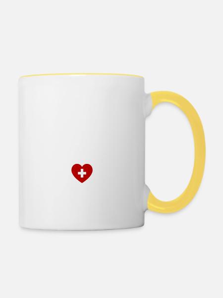 Schweiz Aktivurlaub - Tasse zweifarbig - Weiß/Gelb