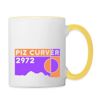 Piz Curvér Finisher Skitour Wandern Klettern - Tasse zweifarbig - Weiß/Gelb - Rechts