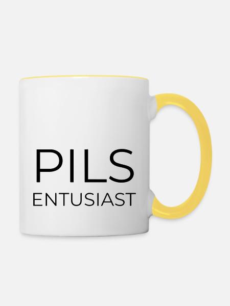 Pils-Enthusiast - Tasse zweifarbig - Weiß/Gelb