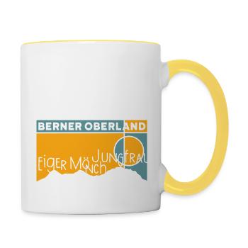 Eiger Mönch Jungfrau Jungfraujoch Bernese Oberland - Contrasting Mug - white/yellow - Right