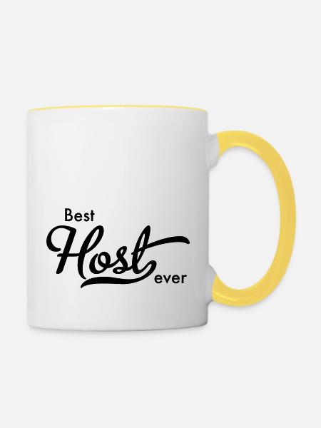 Gastgeber - Tasse zweifarbig - Weiß/Gelb