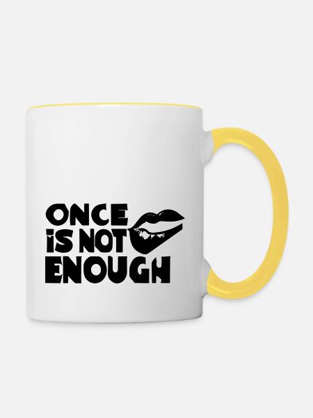 einmal ist nicht genug - Tasse zweifarbig - Weiß/Gelb