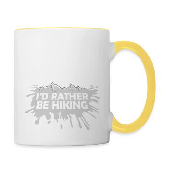 Je préfère faire de la randonnée, de la randonnée, de la montagne, de la nature, de la nature - Mug contrasté - blanc/jaune - Droite
