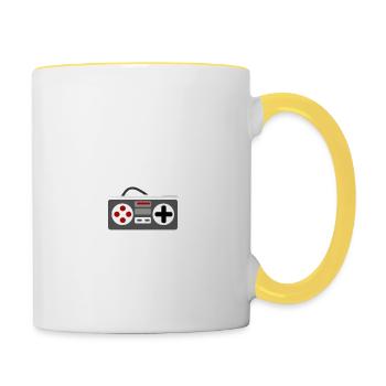 I Don't Always Play Video Games Sometimes I Eat - Contrasting Mug - white/yellow - Right