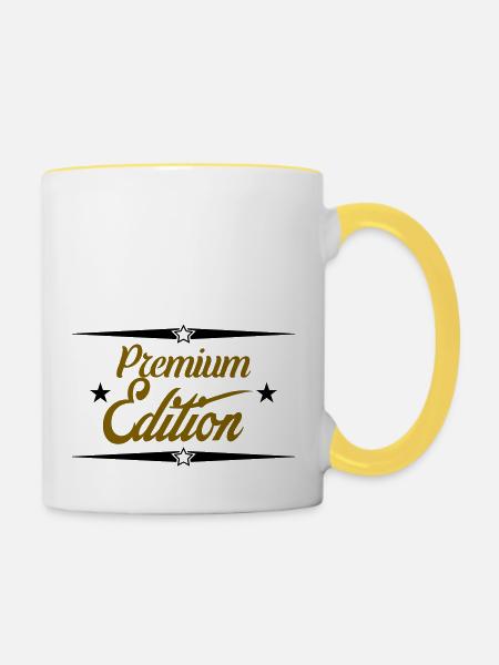 premium edition - Tasse zweifarbig - Weiß/Gelb
