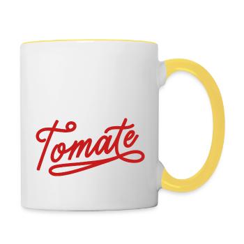 Tomate - Mug contrasté - blanc/jaune - Droite