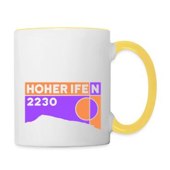Hoher Ifen Randonnée Randonnée Kleinwalsertal - Mug contrasté - blanc/jaune - Droite