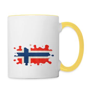 Norway Norway Flag Scandinavia Norden Tor Viking - Contrasting Mug - white/yellow - Right