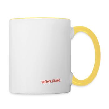 Journée sur le terrain 2024 Enfants enseignants de deuxième année - Mug contrasté - blanc/jaune - Droite