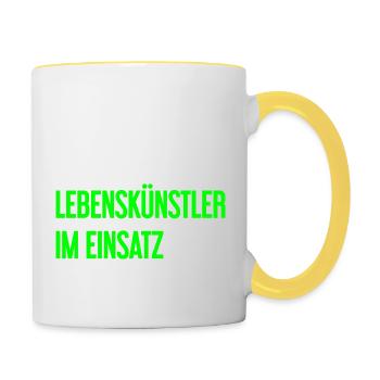 Artists of life in action - Contrasting Mug - white/yellow - Right