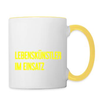 Artists of life in action - Contrasting Mug - white/yellow - Right