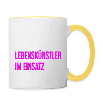 Artists of life in action - Contrasting Mug - white/yellow - Right