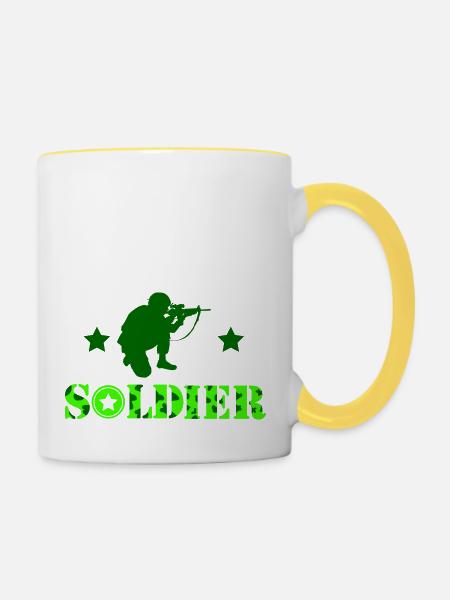 soldier - Tasse zweifarbig - Weiß/Gelb