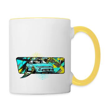 S13 Bubble Comic - Contrasting Mug - white/yellow - Right