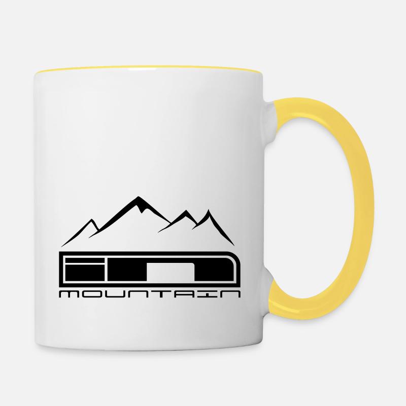 IN Berg 3 - Tasse zweifarbig - Weiß/Gelb