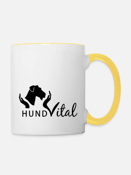 Hund Vital - Tasse zweifarbig - Weiß/Gelb