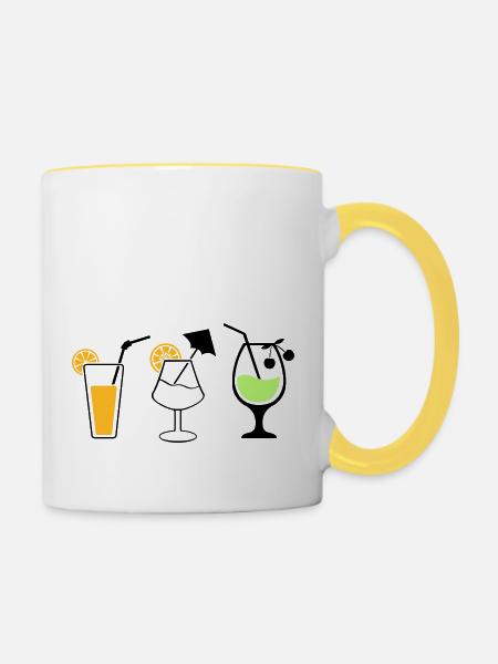 cocktails - Tasse zweifarbig - Weiß/Gelb